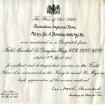 Borella’s Mention in Despatches certificate contains two of the most famous names in military history: those of Field Marshal Sir Douglas Haig, and Winston Churchill, Secretary of State for War.